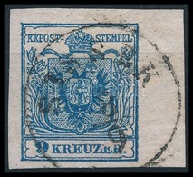 O 1850 9kr HP III. Lemezhibás Bélyeg 7 Mm ívszéllel / With Plate Flaw And 7 Mm Margin 'SISSEK' - Other & Unclassified