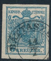 O 1850 9kr Zöldeskék HP IIIa / Greyish Blue 'BÁTTASZE(K)' Certificate: Steiner - Autres & Non Classés