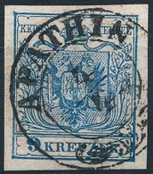 O 1850 9kr Sötétkék HP IIIb Finom Nyomat, Lemezhiba - Tojás Alakú Fehér Folt / Dark Blue, Fine Print, Plate Flaw 'APATHI - Otros & Sin Clasificación