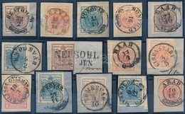 1850 14 Db Bélyeg Kivágásokon Szép Bélyegzésekkel / With Nice Cancellations 'NEUSOHL', 'EISENSTADT', 'VUKOVAR' Etc. - Autres & Non Classés