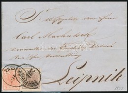 1852 6kr + 3kr HP Levélen / On Cover 'PRESSBURG' - Leipnik - Otros & Sin Clasificación