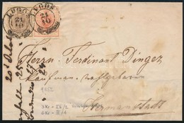 1852 6kr III. + 3kr I. Kiemelt Sassal, Levélen / 3kr With Plate Flaw, On Cover 'LUGOS' - Sonstige & Ohne Zuordnung