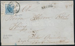 1854 9kr Lemezhibával + A Hátoldalon 6kr HP Ajánlott Levélen / 9kr With Plate Flaw + 6kr HP On The Backside On Registere - Sonstige & Ohne Zuordnung