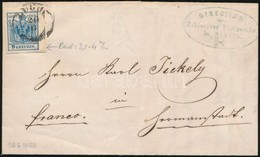 1858 9kr MP III., 3,5-4 Mm-es ívszéllel Levélen / With 3,5-4 Mm Margin On Cover 'LUGOS' - Autres & Non Classés