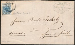 1858 9kr MP III., 3,5-4 Mm-es ívszéllel Levélen / With 3,5-4 Mm Margin On Cover 'LUGOS' - Other & Unclassified