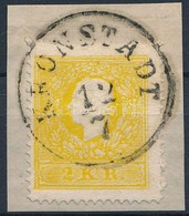 1858 2kr II. élénk Krómsárga Kivágáson / Chrome Yellow On Cutting 'KRONSTADT' Signed: Ferchenbauer - Autres & Non Classés