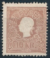 (*) 1858 10kr II Lilásbarna, Elfogazással / Purple Brown, Shifted Perforation. Certificate: Steiner - Other & Unclassified