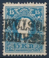 O 1858 15kr Lemezhibás Bélyeg Mozgóposta Bélyegzéssel / Plate Flaw 'K.u.k. FAHRE(NDES) POSTAM(T)' - Otros & Sin Clasificación