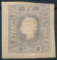 * 1858 Hírlapbélyeg II. Szürkéslila, Eredeti Gumival, Magas Katalógusérték! / Newspaper Stamp II. Greyish Lilac With Ori - Other & Unclassified