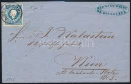 1858 15kr I. Centrált, Levélen / On Cover 'G.BECSKEREK' - Wien - Autres & Non Classés