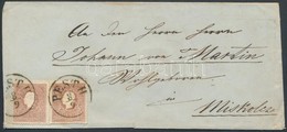 1859-1861 2 X 10kr Levélen / On Cover 'PESTH' - 'MISKOLCZ' - Autres & Non Classés