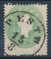 O 1861 3kr Extrém Elfogazással, Szép Színben / Nice Colour, Shifted Perforation 'PESTH' - Altri & Non Classificati