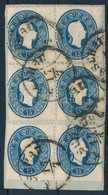 1861 15kr Négyestömb + Pár Kivágáson Block Of 4 + Pair On Cutting 'KASCHAU' - Autres & Non Classés