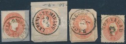 O 1861 4 Db Bélyeg / 4 Stamps 'BIHAR-DIÓSZEGH', 'LEBENY SZT. MIKLÓS', 'RÁCZ-BECSE', 'TÓT-VÁRAD' (Gudlin 770 P) - Other & Unclassified