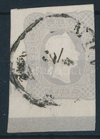 O 1861 Hírlapbélyeg Világosszürke, Alul Nagy Szegélyléclenyomattal / Newspaper Stamp Light Grey, Margin Piece 'MU(NKACS) - Altri & Non Classificati