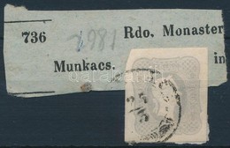 1861 Szürkésibolya Hírlapbélyeg Címszalag Darabon / Greyish Lilac Newspaper Stamp On Wrapper Piece '(MUN)KACS' Certifica - Otros & Sin Clasificación