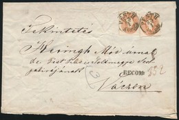 Ca. 1861 2 X 10kr Ajánlott Levélen, A Hátoldalán Félbetépett 10kr és Egy Hiányzó Bélyeg / 2 X 10kr On Registered Cover,  - Other & Unclassified