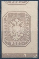 (*) 1863 Hírlapbélyeg Nagy ívszéllel, Látványosan Elfogazva / Newspaper Stamp With Large Margin, Strongly Shifted Perfor - Other & Unclassified