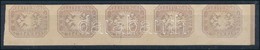 (*) * 1863 Hírlapbélyeg Alsó ívsarki 5-ös Csík, Egy értéken Vízjel Részlet / Newspaper Stamp Margin Stripe Of 5, 1 Stamp - Otros & Sin Clasificación