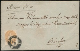 1867 Május 29. 15kr Provizórikus Felhasználása Levélen Bécsbe / Provisional Usage Of 15kr Stamp On Cover To Vienna - Altri & Non Classificati