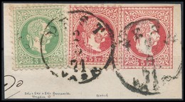 1867 3kr és 5kr 5kr Díjjegyes Kivágáson / On 5kr PS-cutting - Autres & Non Classés
