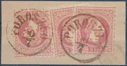 1867 3 X 5kr Kivágáson / On Cutting Barna/brown 'POROSZLÓ' - Otros & Sin Clasificación