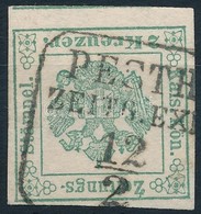 O 1853 Hírlapilletékbélyeg 2kr Ib Kékeszöld (blaugrün), Szép Szélekkel / Newspaper Duty Stamp 2kr Ib Bluish Green, Nice  - Andere & Zonder Classificatie