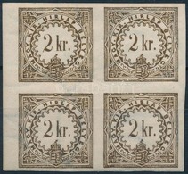 ** 1888 Hírlapilleték Bélyeg 2kr 4-es Tömb I. Vízjel / Newspaper Duty Stamp Block Of 4 - Other & Unclassified