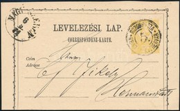 1871 Díjjegyes Levelezőlap Mozgóposta Bélyegzéssel / PS-card With Railway Postmark 'MOZGÓPOSTA PEST - K. FEHÉRVÁR 5.' - Autres & Non Classés