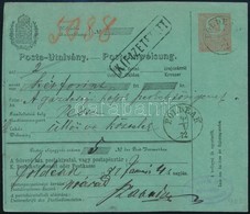 1871 5kr Díjjegyes Postautalvány / 5kr PS-money Order 'FÖLDEÁK' - Sonstige & Ohne Zuordnung