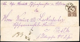 1872 Réznyomat 15kr Ajánlott Levélen / Mi 12 On Registered Domestic Cover 'ZSOLNA'  - 'PEST' - Other & Unclassified