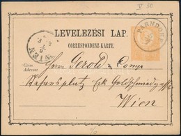 ~1874 Díjjegyes Levelezőlap, Hátoldalán Vonalbélyegzéssel / PS-card 'PARNDORF' - Altri & Non Classificati