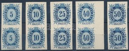 (*) 1874 5kr, 10kr, 25kr, 40kr, 50kr Fogazatlan Próbanyomat Párok / Mi T 9-10, 12-14 Imperforate Proof Pairs - Andere & Zonder Classificatie