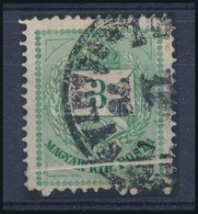 O 1874 3kr Erős Végigfutó Papírránccal (ex Lovász) / With Paper Crease - Autres & Non Classés