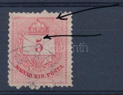 O 1874 5kr Végigfutó Karccal / Scratche - Altri & Non Classificati