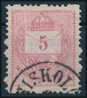 O 1874 5kr, A Teljes Bélyegképen Végigfutó Papírránc / Paper Crease - Autres & Non Classés