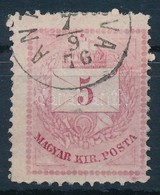 O 1874 5kr A Bal Alsó Háromszögnél Vévésjavítás (ex Lovász) / Retouche - Autres & Non Classés