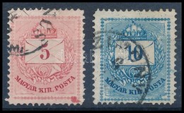 O 1874 5kr és 10kr Nagy Festékfoltokkal / Paint Spots - Autres & Non Classés