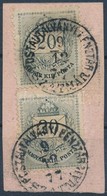 1874 2 Db 20kr Kivágáson, Mindkettőn Alsó Ernyős Vésésjavítás / On Cutting, With Retouches - Otros & Sin Clasificación