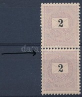 ** 1889 2kr Függőleges Pár, Alsó Bélyegen Lemezhiba / Vertical Pair With Plate Flaw - Sonstige & Ohne Zuordnung