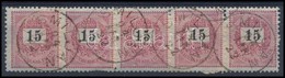 O 1889 15kr ötöscsík / Stripe Of 5 'SMILJAN' - Altri & Non Classificati