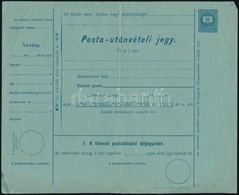 18.. Használatlan 10kr Posta-utánvételi Jegy, A Hozzátartozó Kézbesítővel / Unused 10kr PS-money Order - Autres & Non Classés