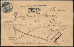 1876 Postai Pénzes Boríték Ajánlottként Feladva 20kr Bélyeggel, Viaszpecséttel / Registered Insured Cover With 20kr 'BUD - Sonstige & Ohne Zuordnung