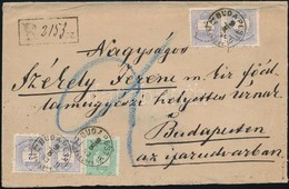 1883 Színesszámú 4 X 2kr + 3kr Túlsúlyos Helyi Ajánlott Levélen / 4 X 2kr + 3kr On Overweight Registered Local Cover - Sonstige & Ohne Zuordnung