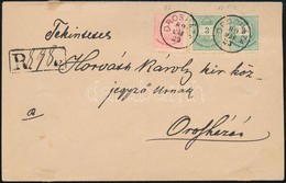 1889 Színesszámú 2 X 3kr és 5kr Túlsúlyos Helyi Ajánlott Levélen / 2 X 3kr + 5kr On Overweight Registered Local Cover 'O - Autres & Non Classés