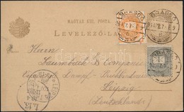 1896 2kr Díjjegyes Levelezőlap 1kr Feketeszámú és 1kr Hírlapbélyeg Díjkiegészítéssel. Nagyon Ritka Vegyes Felhasználás!  - Autres & Non Classés