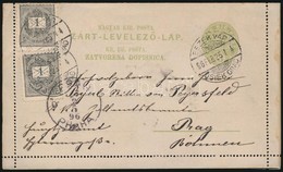 1896 Díjkiegészített Díjjegyes Zárt Levelezőlap / PS-cover Card With Additional Franking 'ESZÉK VÁR OSIEK GRAD' - 'PRAG' - Autres & Non Classés