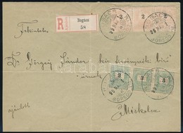 1899 Ajánlott Levél 3 X 2kr + 3 X 3kr Bérmentesítéssel / 3 X Mi 42X + 3 X Mi 43X On Registered Cover 'BOGÁCS / BORSOD VM - Sonstige & Ohne Zuordnung