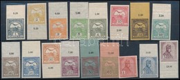 ** 1909 Turul Vágott Sor (180.000) / Mi 91Y-107Y Imperforate Set - Sonstige & Ohne Zuordnung