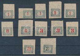 (*) 1914-1916 12 Db Portóbélyeg Próbanyomat Cigaretta Papíron / 12 Postage Due Proofs On Cigarette Paper - Autres & Non Classés